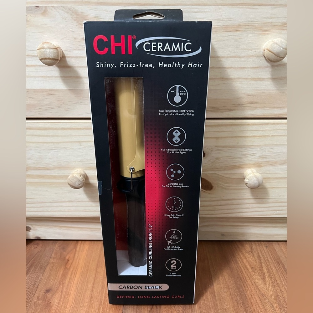 CHI Ceramic Tourmaline Curling Iron, shiny, Frizz-free, Healthy Hair, 1.5 Inch